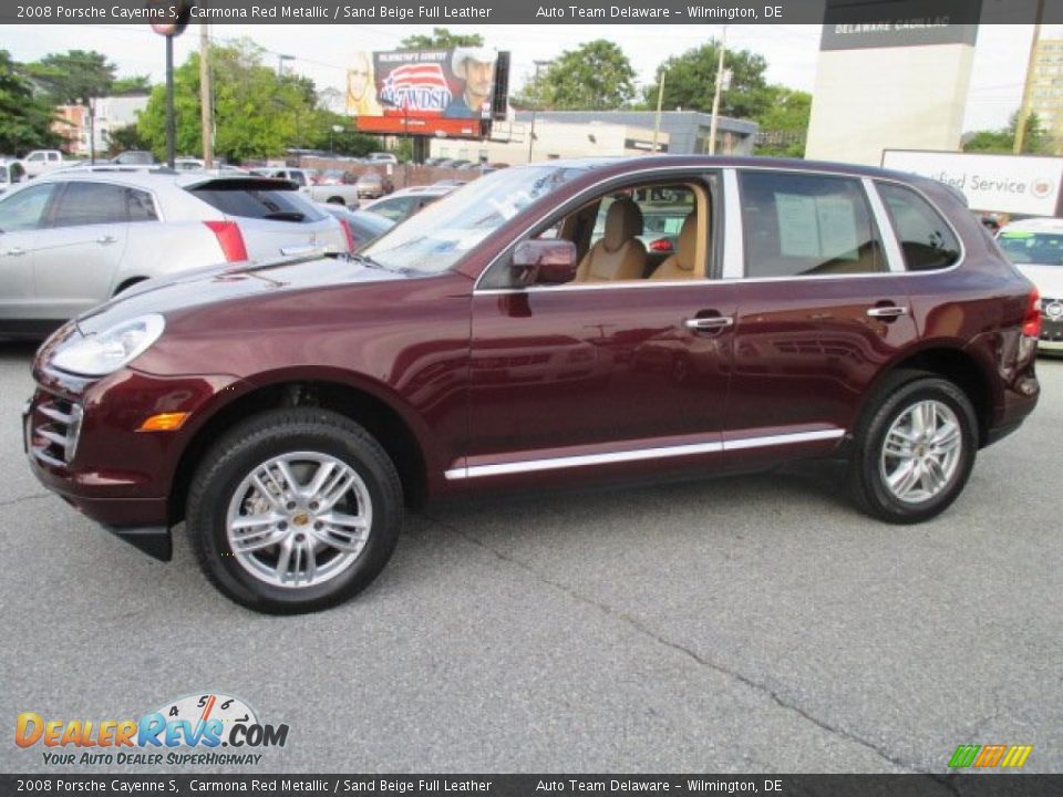 2008 Porsche Cayenne S Carmona Red Metallic / Sand Beige Full Leather Photo #3