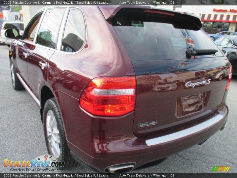 2008 Porsche Cayenne S Carmona Red Metallic / Sand Beige Full Leather Photo #4