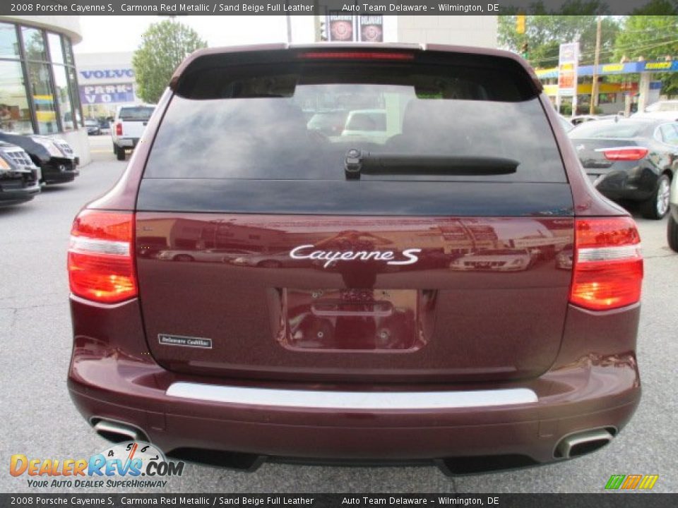 2008 Porsche Cayenne S Carmona Red Metallic / Sand Beige Full Leather Photo #5