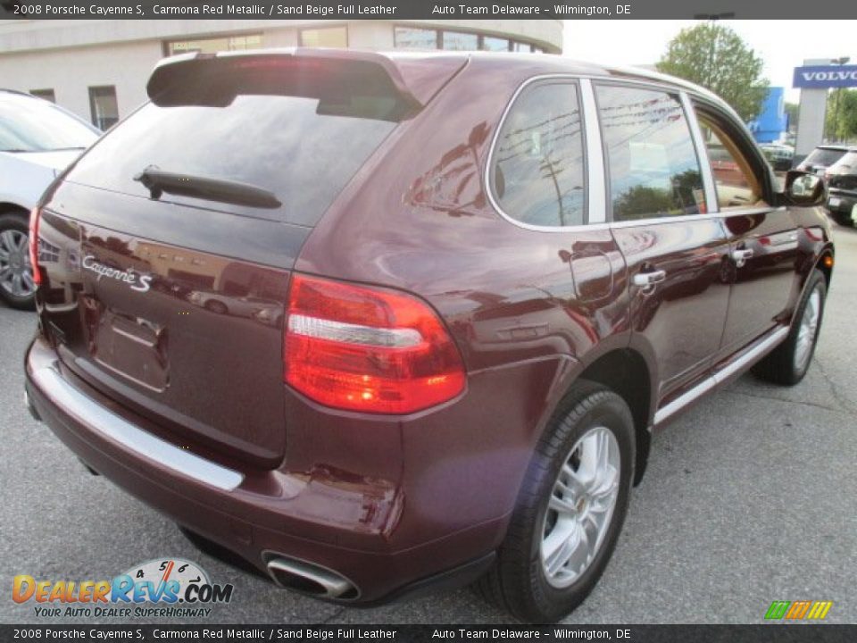 2008 Porsche Cayenne S Carmona Red Metallic / Sand Beige Full Leather Photo #6