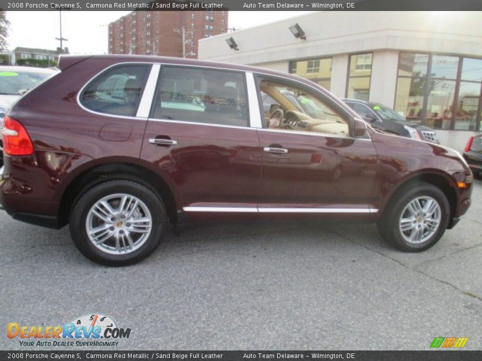 2008 Porsche Cayenne S Carmona Red Metallic / Sand Beige Full Leather Photo #7