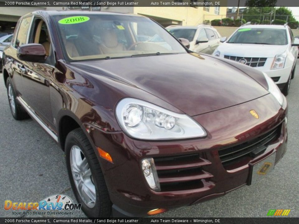2008 Porsche Cayenne S Carmona Red Metallic / Sand Beige Full Leather Photo #8