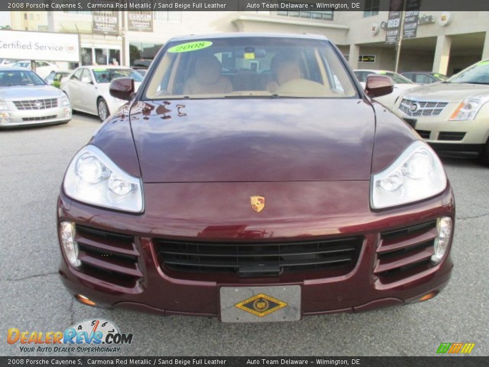 2008 Porsche Cayenne S Carmona Red Metallic / Sand Beige Full Leather Photo #9
