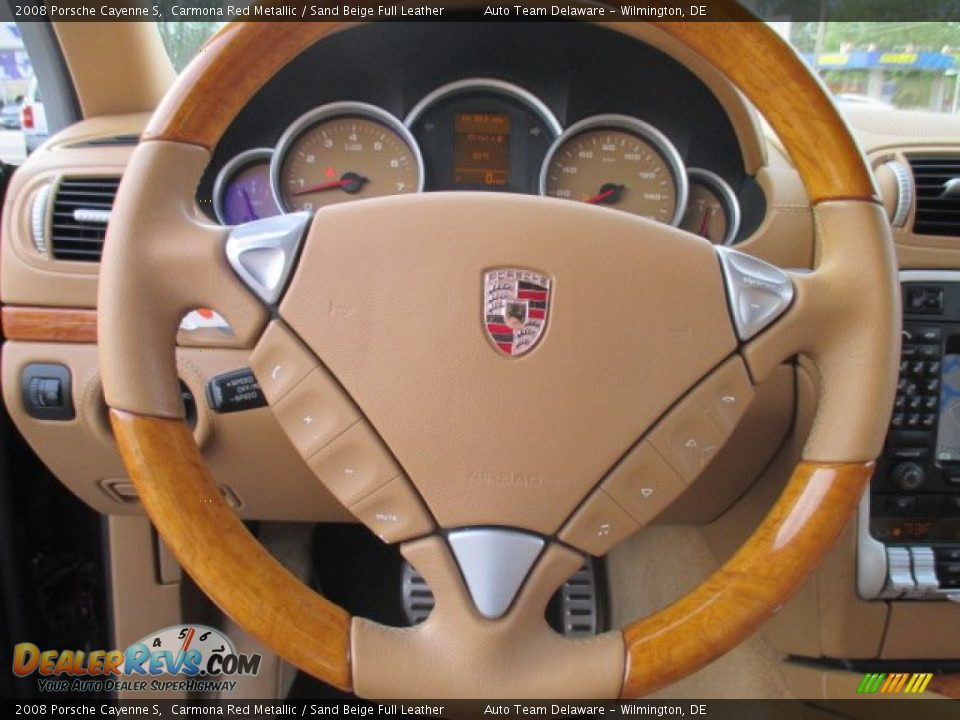 2008 Porsche Cayenne S Carmona Red Metallic / Sand Beige Full Leather Photo #12