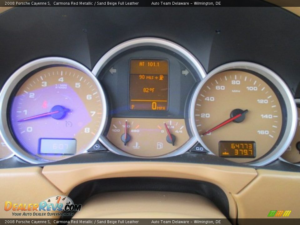2008 Porsche Cayenne S Carmona Red Metallic / Sand Beige Full Leather Photo #13