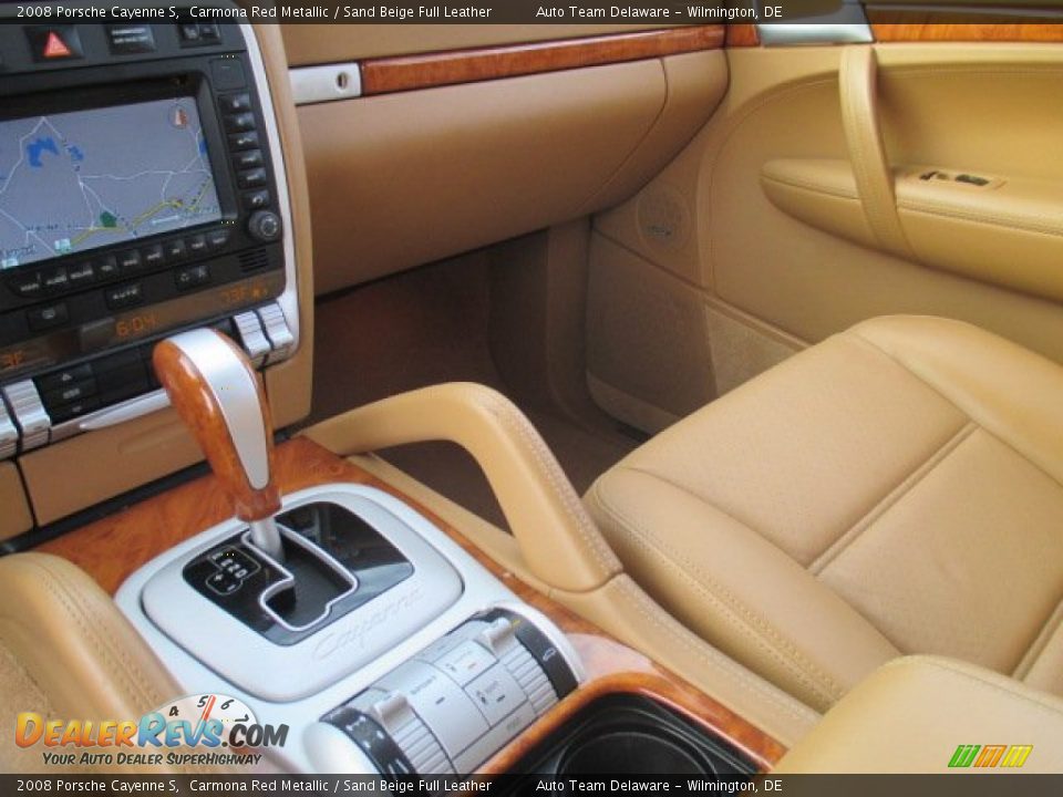 2008 Porsche Cayenne S Carmona Red Metallic / Sand Beige Full Leather Photo #16