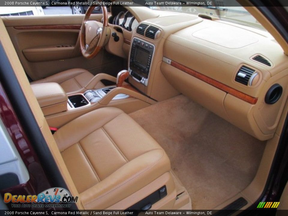 2008 Porsche Cayenne S Carmona Red Metallic / Sand Beige Full Leather Photo #17