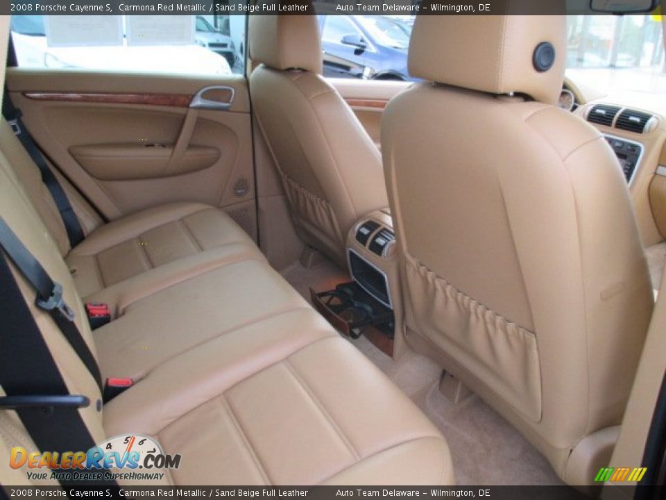 2008 Porsche Cayenne S Carmona Red Metallic / Sand Beige Full Leather Photo #19