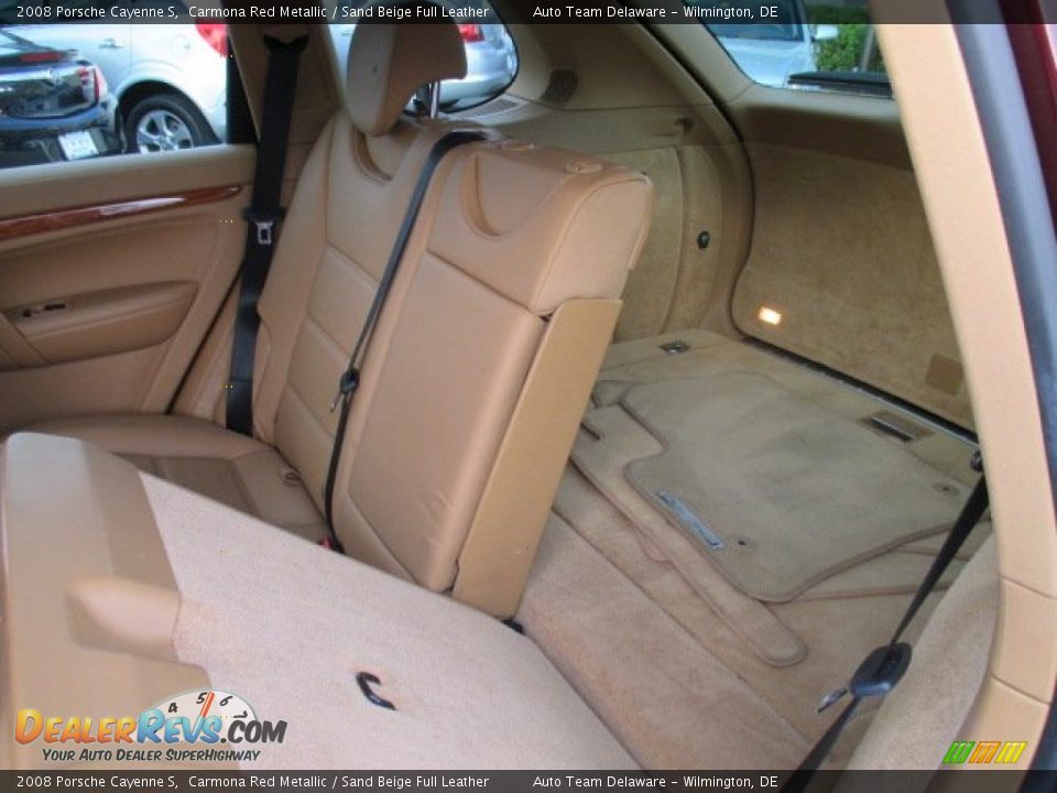 2008 Porsche Cayenne S Carmona Red Metallic / Sand Beige Full Leather Photo #22