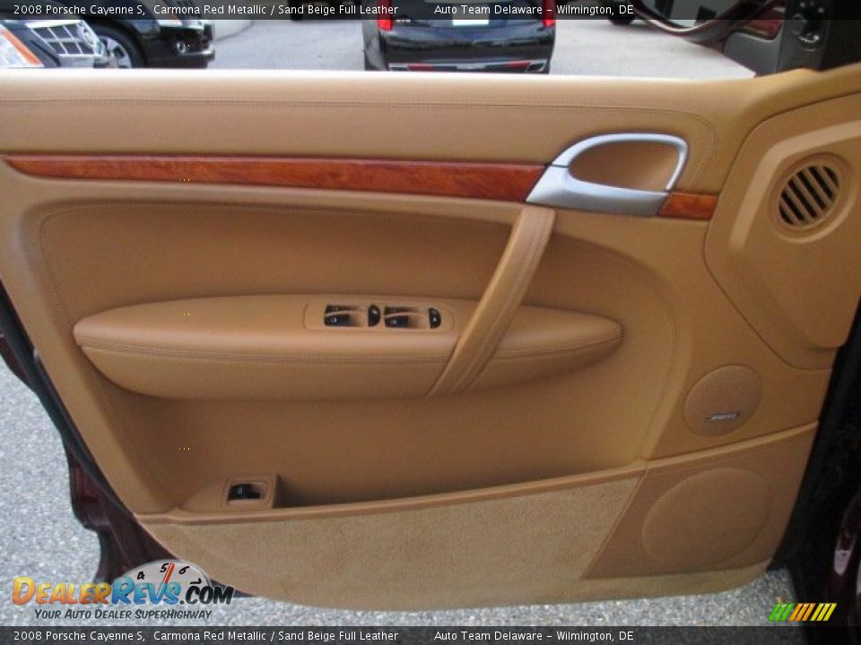 2008 Porsche Cayenne S Carmona Red Metallic / Sand Beige Full Leather Photo #25