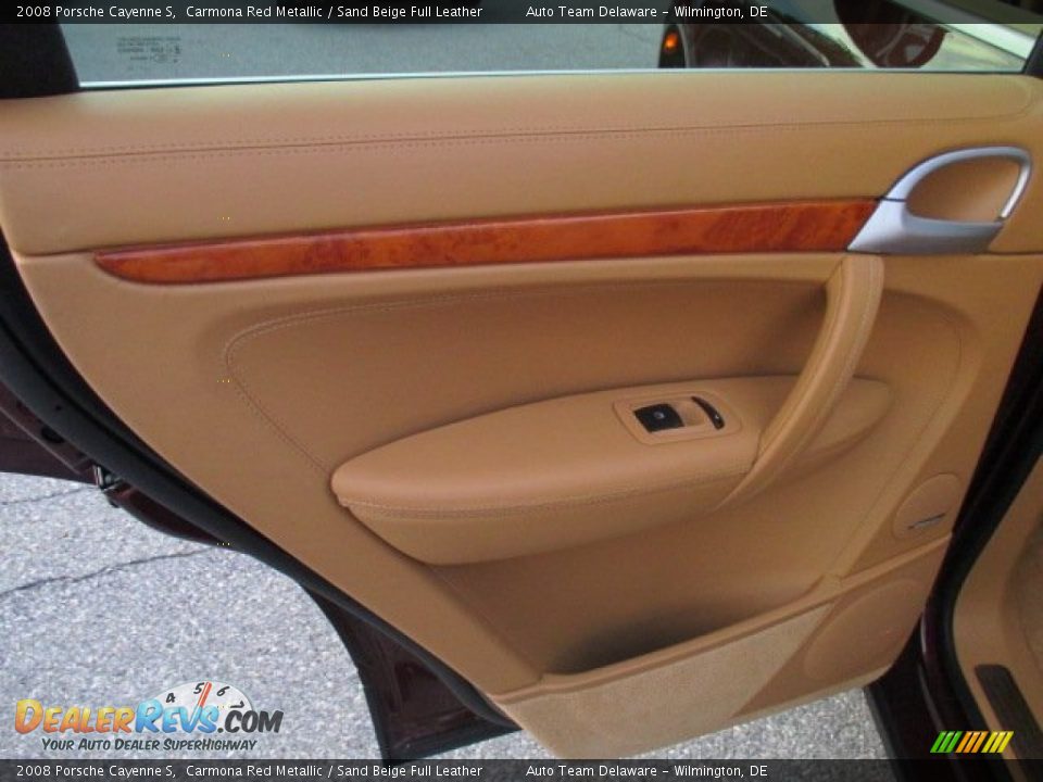 2008 Porsche Cayenne S Carmona Red Metallic / Sand Beige Full Leather Photo #26