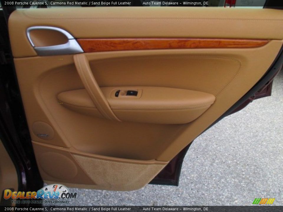 2008 Porsche Cayenne S Carmona Red Metallic / Sand Beige Full Leather Photo #27
