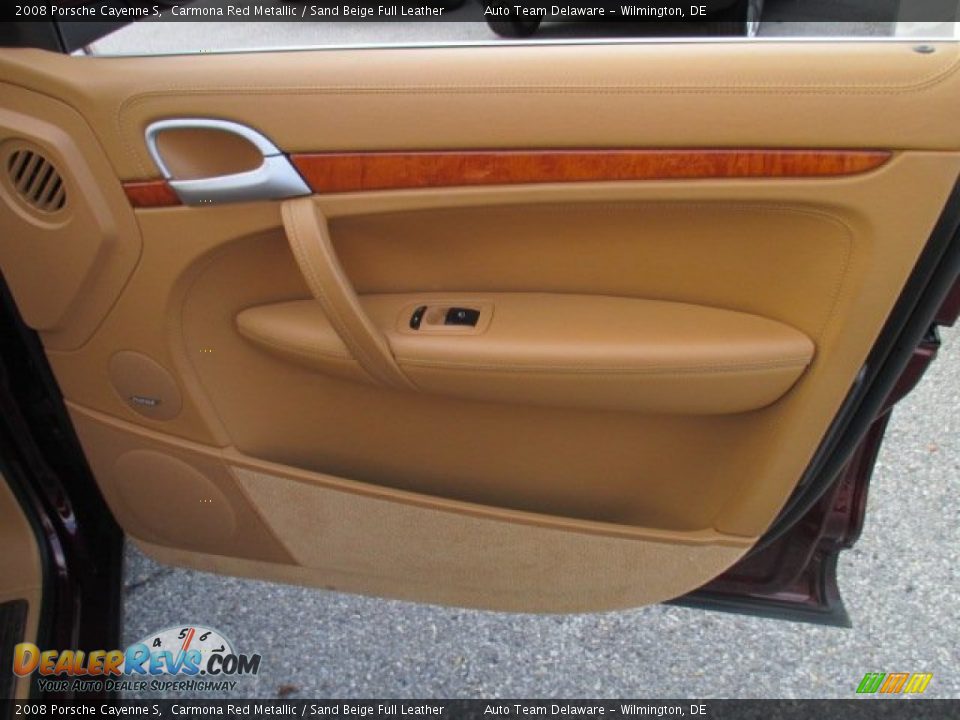 2008 Porsche Cayenne S Carmona Red Metallic / Sand Beige Full Leather Photo #28