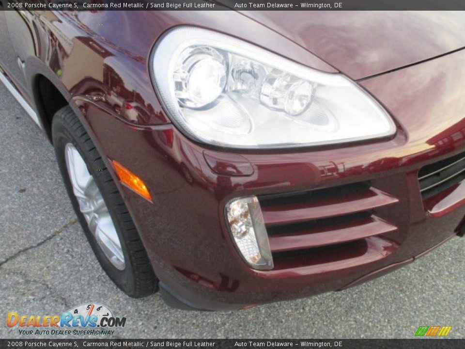 2008 Porsche Cayenne S Carmona Red Metallic / Sand Beige Full Leather Photo #29