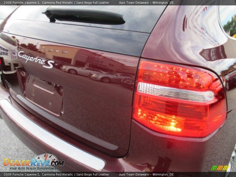 2008 Porsche Cayenne S Carmona Red Metallic / Sand Beige Full Leather Photo #30