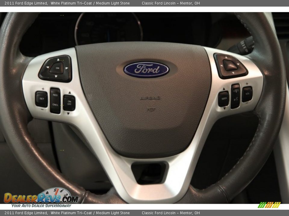 2011 Ford Edge Limited White Platinum Tri-Coat / Medium Light Stone Photo #6