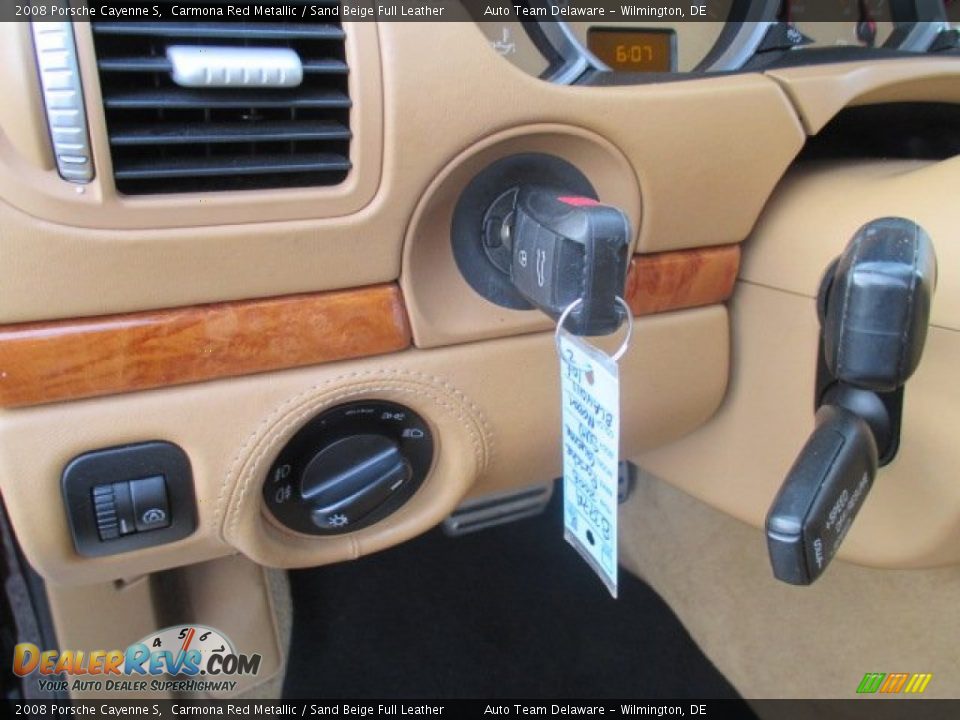 2008 Porsche Cayenne S Carmona Red Metallic / Sand Beige Full Leather Photo #32