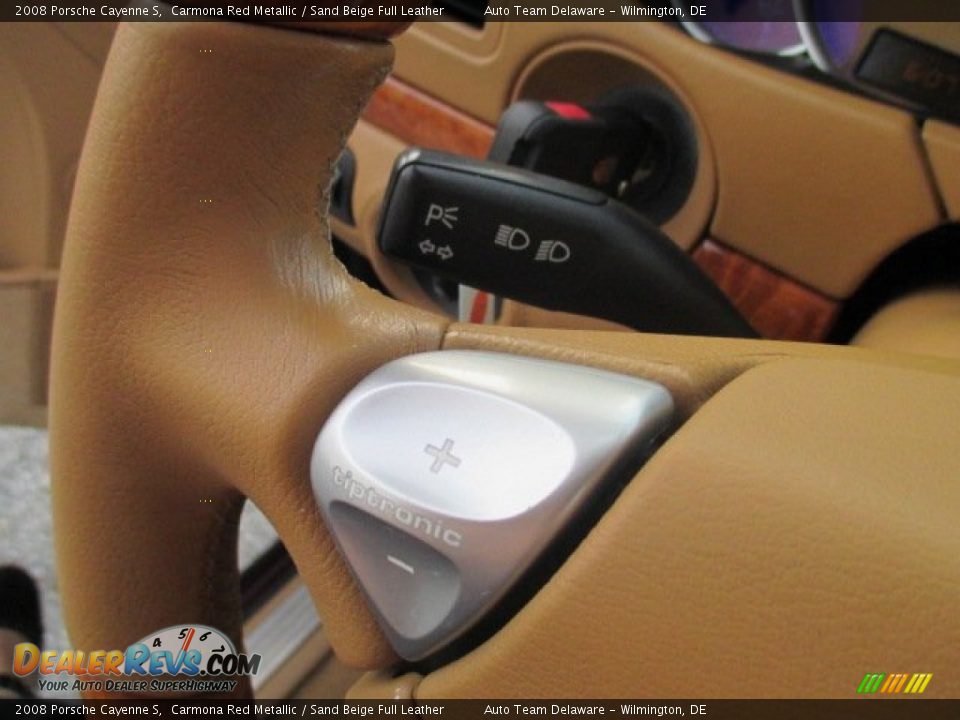 2008 Porsche Cayenne S Carmona Red Metallic / Sand Beige Full Leather Photo #34