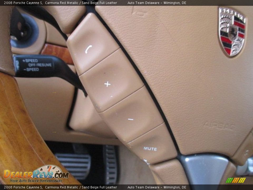 2008 Porsche Cayenne S Carmona Red Metallic / Sand Beige Full Leather Photo #35