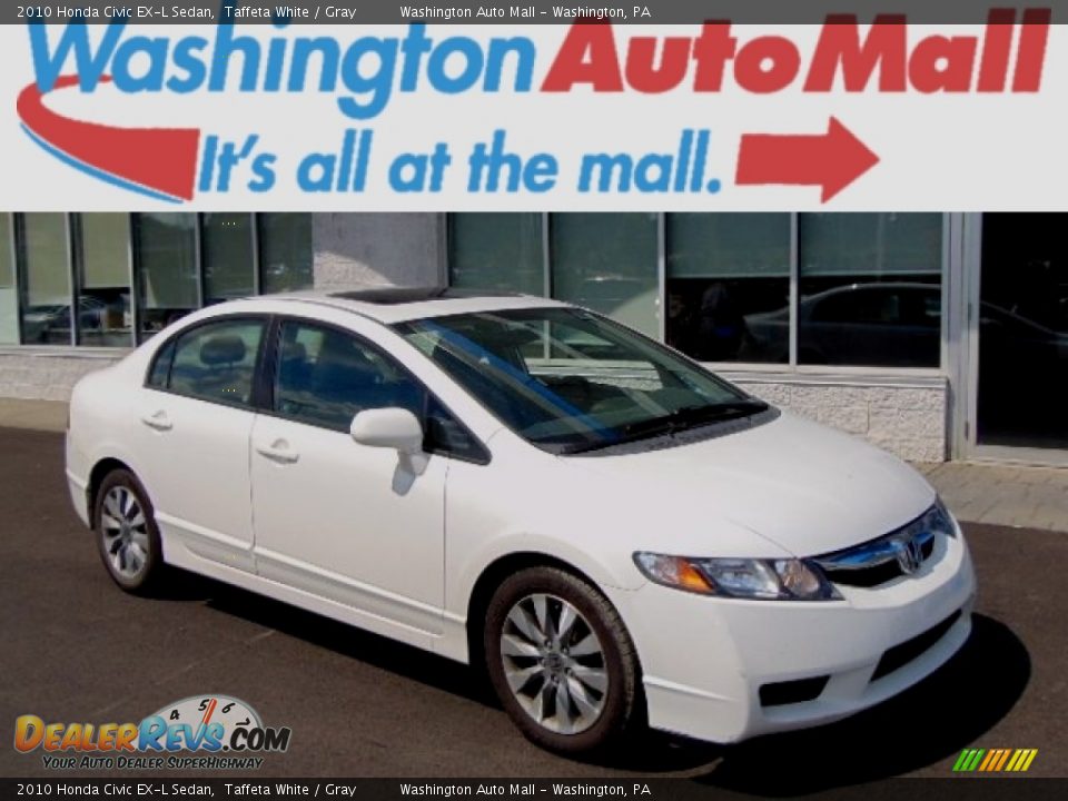 2010 Honda Civic EX-L Sedan Taffeta White / Gray Photo #1