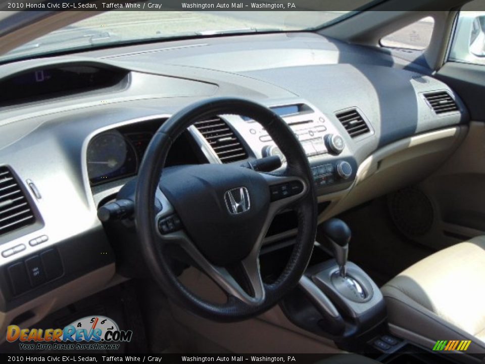 2010 Honda Civic EX-L Sedan Taffeta White / Gray Photo #9