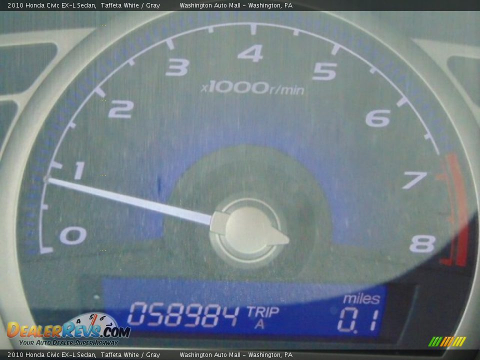 2010 Honda Civic EX-L Sedan Taffeta White / Gray Photo #20