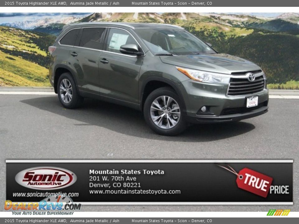 2015 Toyota Highlander XLE AWD Alumina Jade Metallic / Ash Photo #1