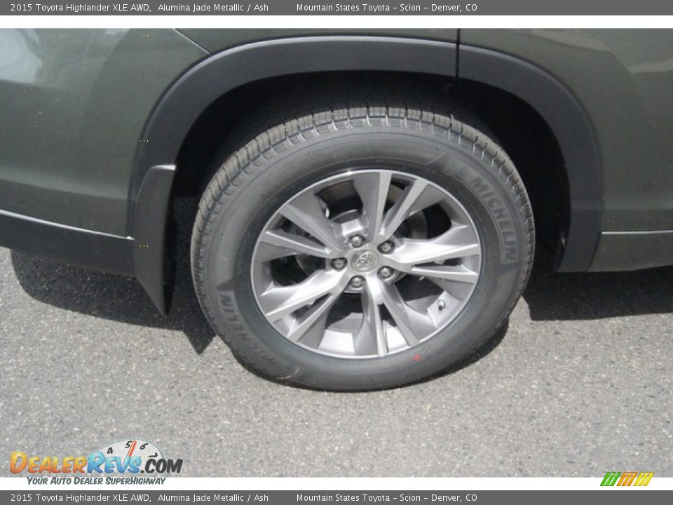 2015 Toyota Highlander XLE AWD Alumina Jade Metallic / Ash Photo #10