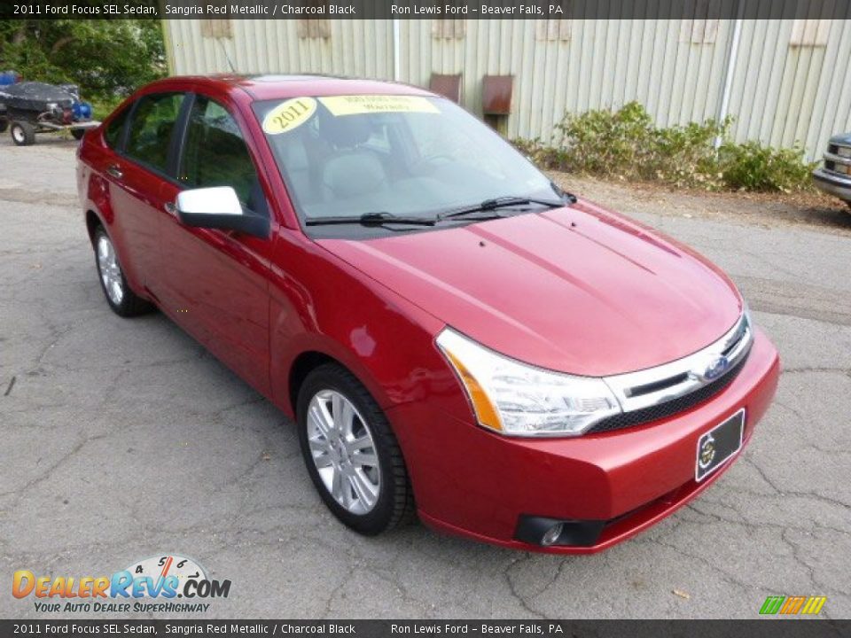 2011 Ford Focus SEL Sedan Sangria Red Metallic / Charcoal Black Photo #2