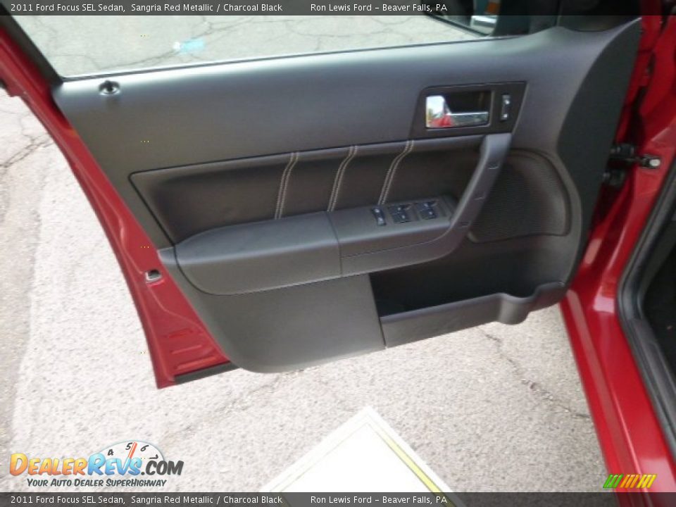 2011 Ford Focus SEL Sedan Sangria Red Metallic / Charcoal Black Photo #11