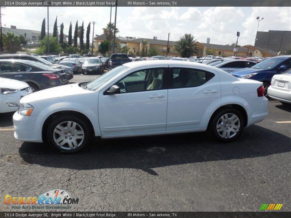 2014 Dodge Avenger SE Bright White / Black/Light Frost Beige Photo #6