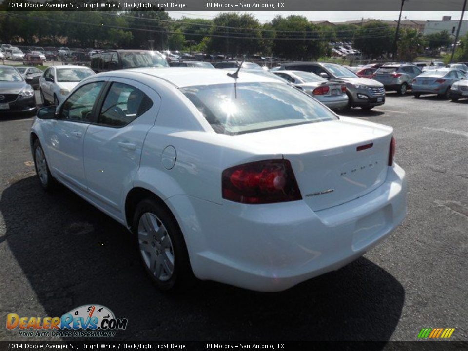 2014 Dodge Avenger SE Bright White / Black/Light Frost Beige Photo #7