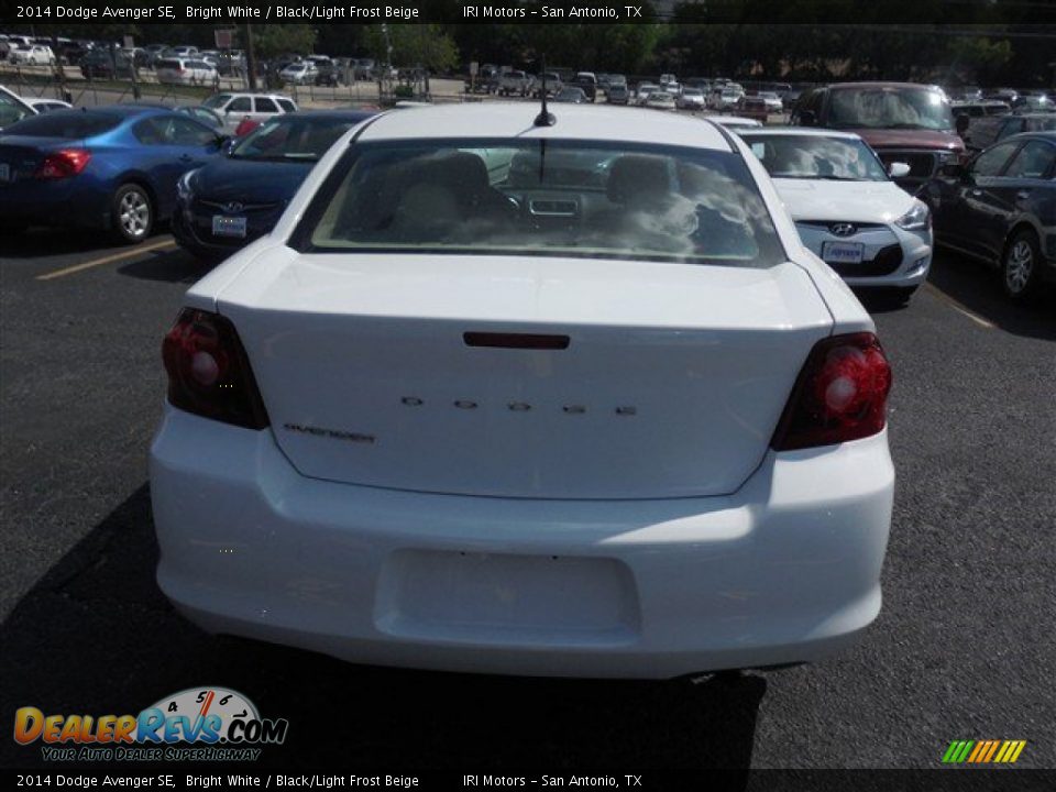 2014 Dodge Avenger SE Bright White / Black/Light Frost Beige Photo #8