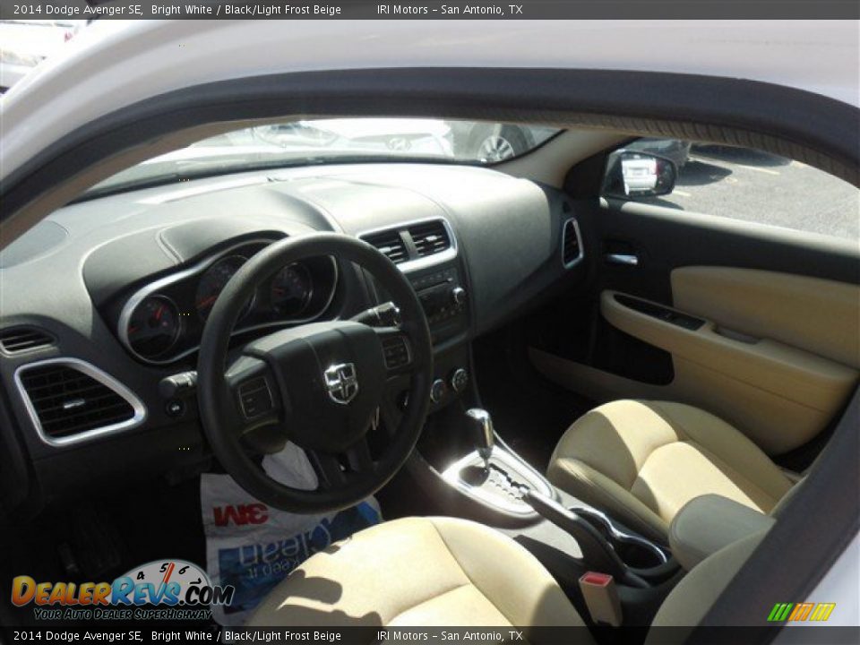 2014 Dodge Avenger SE Bright White / Black/Light Frost Beige Photo #12