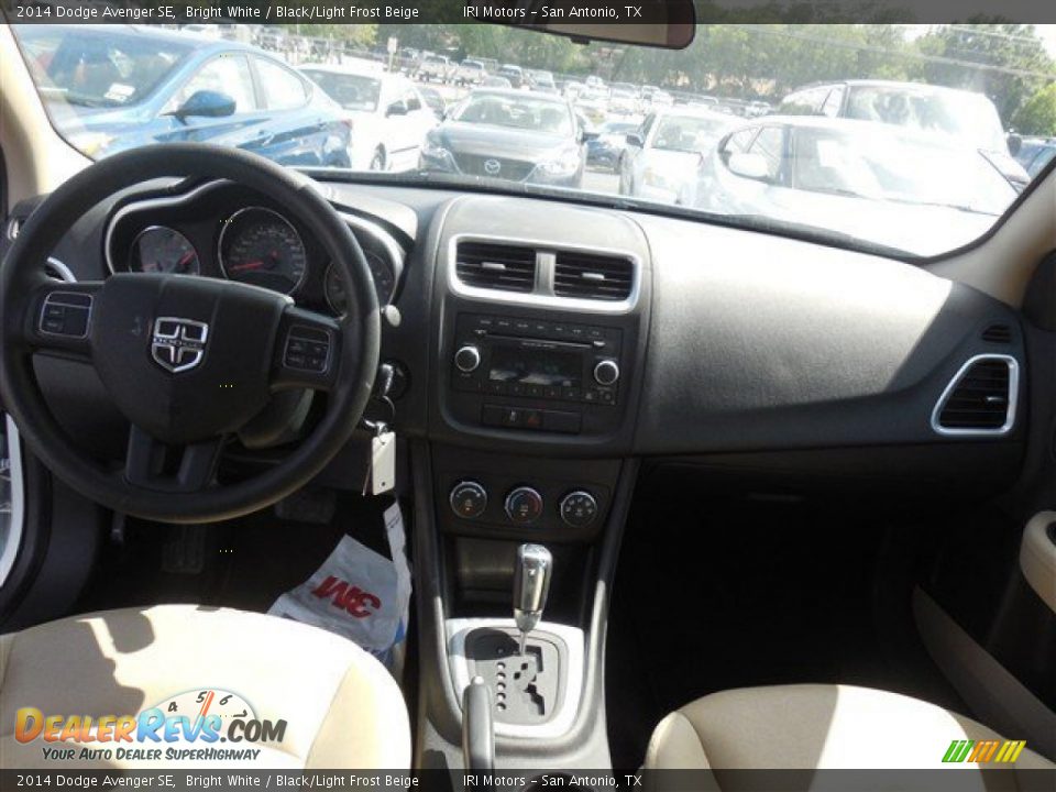 2014 Dodge Avenger SE Bright White / Black/Light Frost Beige Photo #16