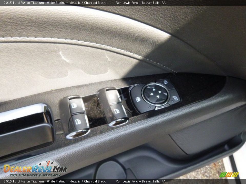 2015 Ford Fusion Titanium White Platinum Metallic / Charcoal Black Photo #14