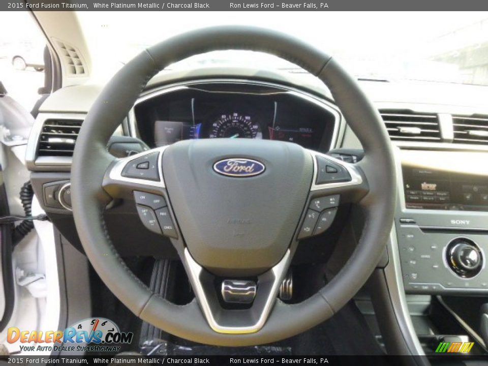 2015 Ford Fusion Titanium Steering Wheel Photo #18