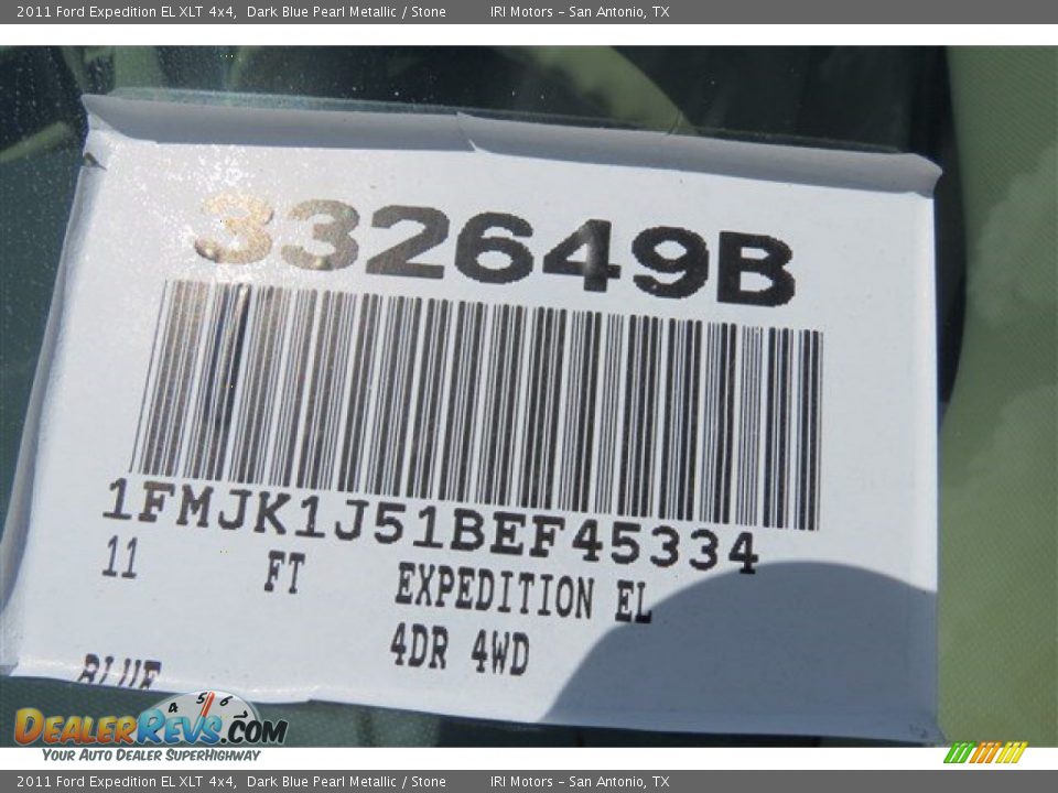 2011 Ford Expedition EL XLT 4x4 Dark Blue Pearl Metallic / Stone Photo #20