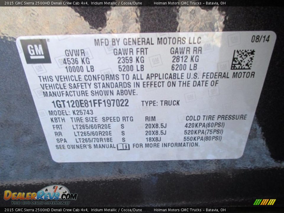 2015 GMC Sierra 2500HD Denali Crew Cab 4x4 Iridium Metallic / Cocoa/Dune Photo #6