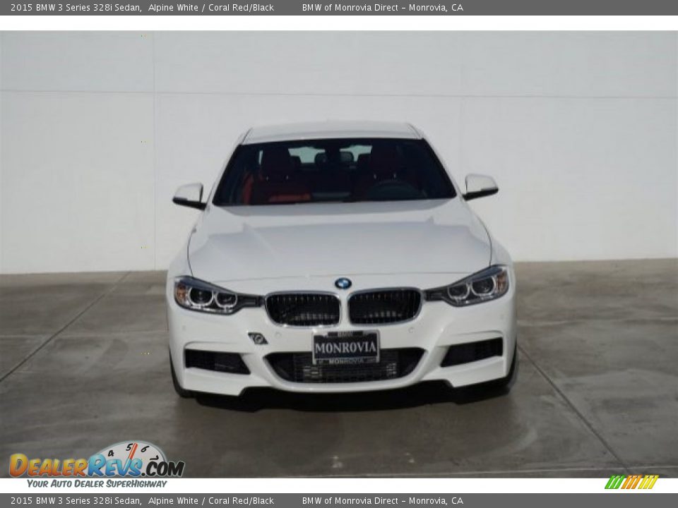 2015 BMW 3 Series 328i Sedan Alpine White / Coral Red/Black Photo #3