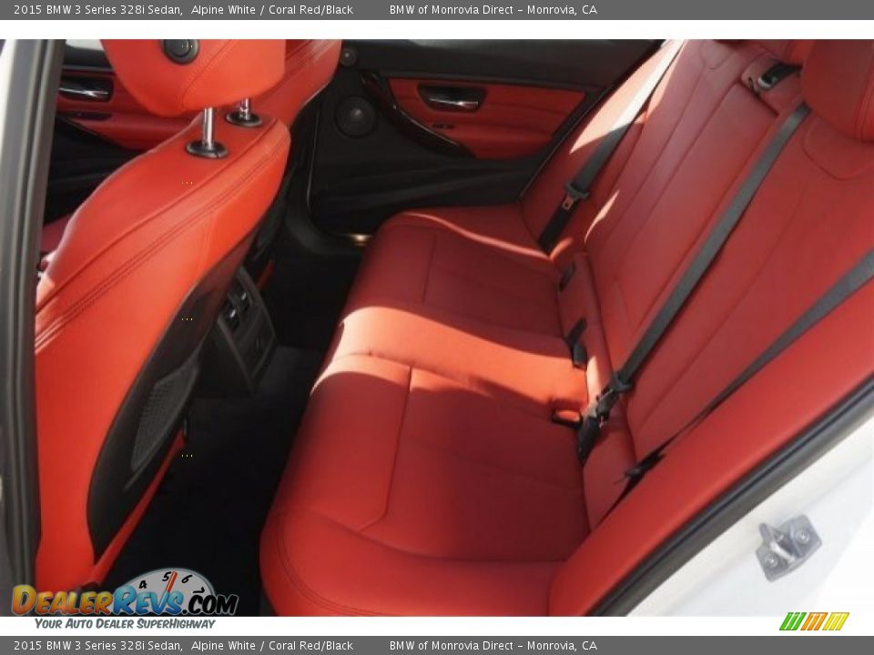 2015 BMW 3 Series 328i Sedan Alpine White / Coral Red/Black Photo #5