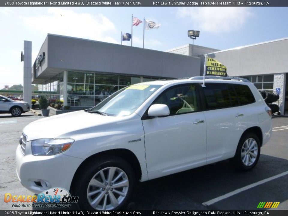 2008 Toyota Highlander Hybrid Limited 4WD Blizzard White Pearl / Ash Gray Photo #1