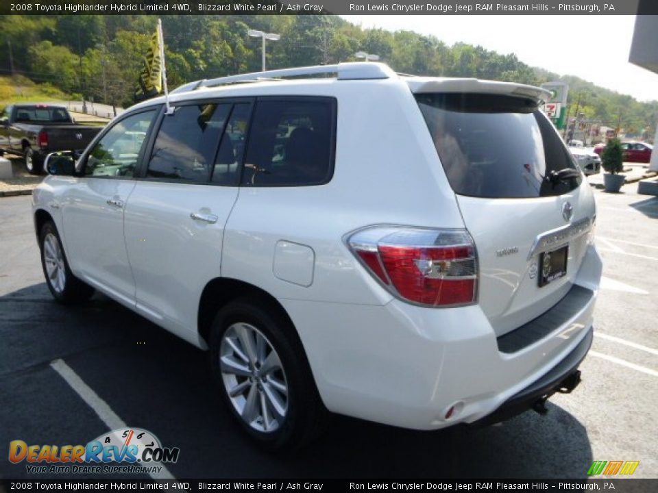 2008 Toyota Highlander Hybrid Limited 4WD Blizzard White Pearl / Ash Gray Photo #3