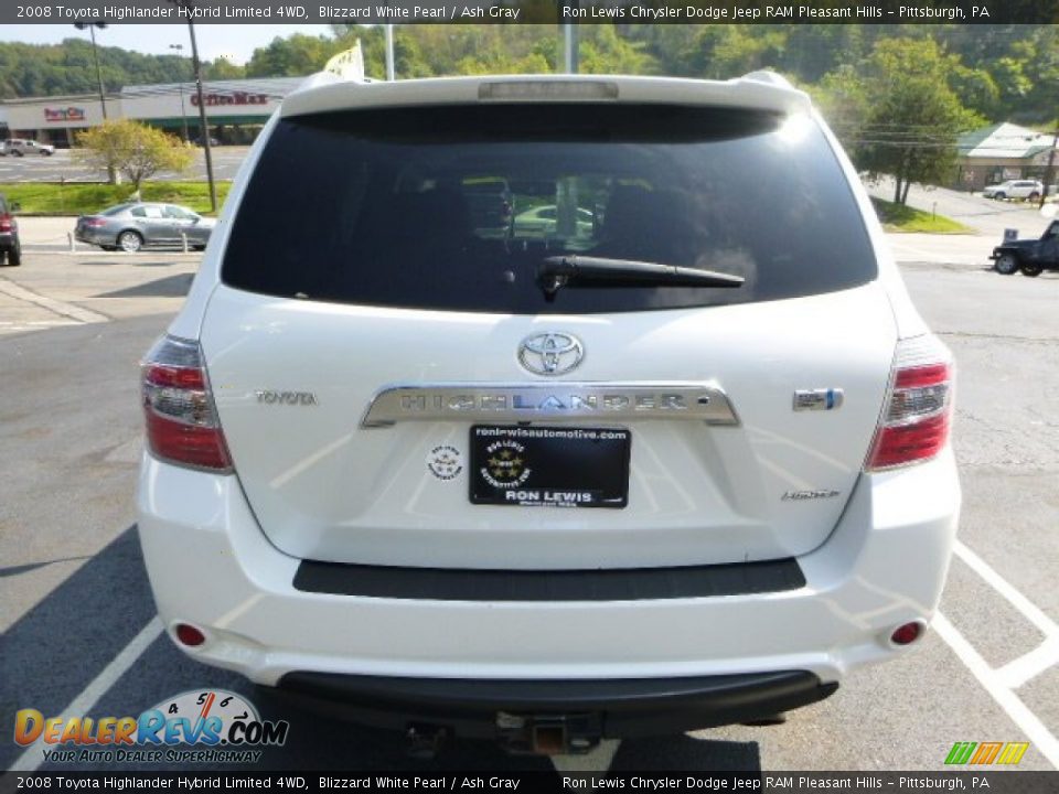 2008 Toyota Highlander Hybrid Limited 4WD Blizzard White Pearl / Ash Gray Photo #4