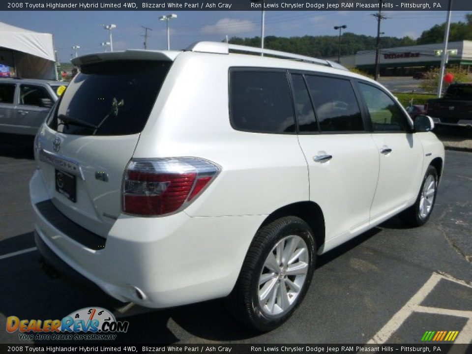 2008 Toyota Highlander Hybrid Limited 4WD Blizzard White Pearl / Ash Gray Photo #5