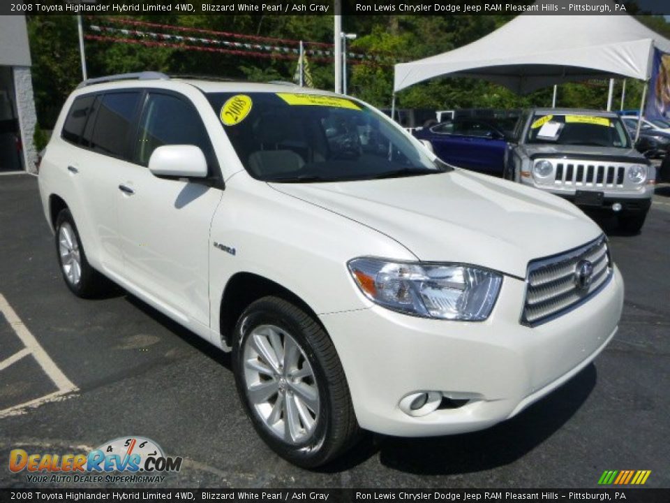 2008 Toyota Highlander Hybrid Limited 4WD Blizzard White Pearl / Ash Gray Photo #7