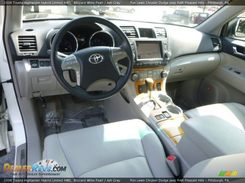 2008 Toyota Highlander Hybrid Limited 4WD Blizzard White Pearl / Ash Gray Photo #12