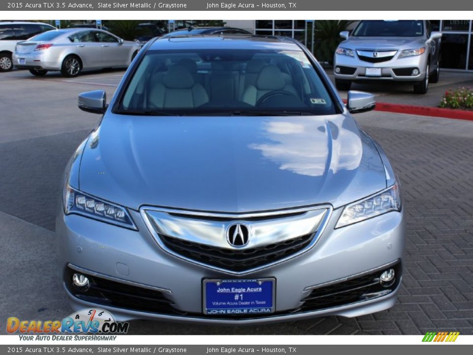 2015 Acura TLX 3.5 Advance Slate Silver Metallic / Graystone Photo #2