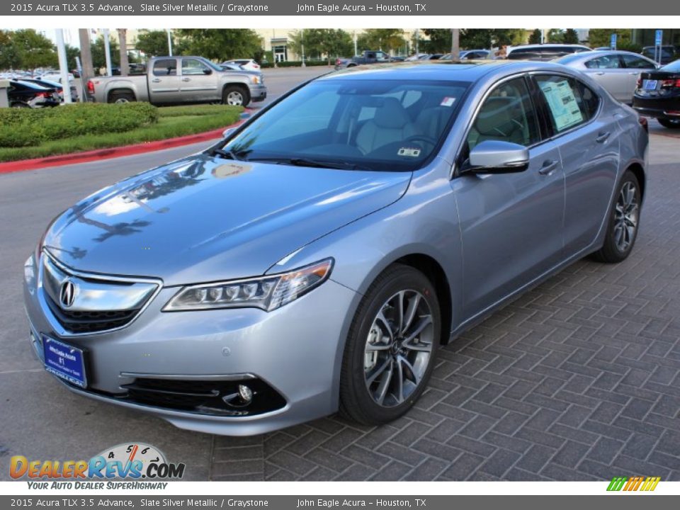 2015 Acura TLX 3.5 Advance Slate Silver Metallic / Graystone Photo #3