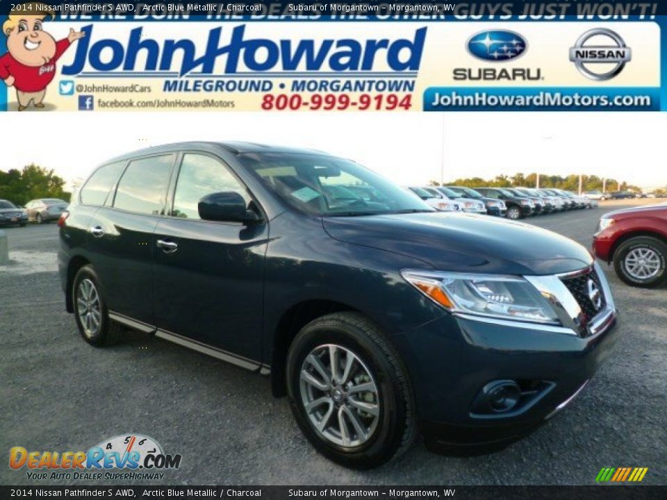 2014 Nissan Pathfinder S AWD Arctic Blue Metallic / Charcoal Photo #1